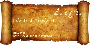 Léb Árpád névjegykártya